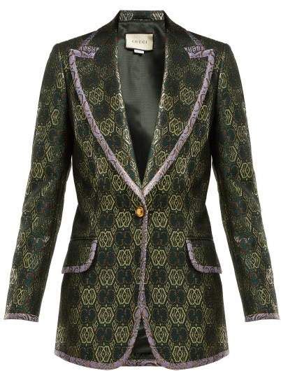 gucci green blazer|gucci fitted silk blazer women.